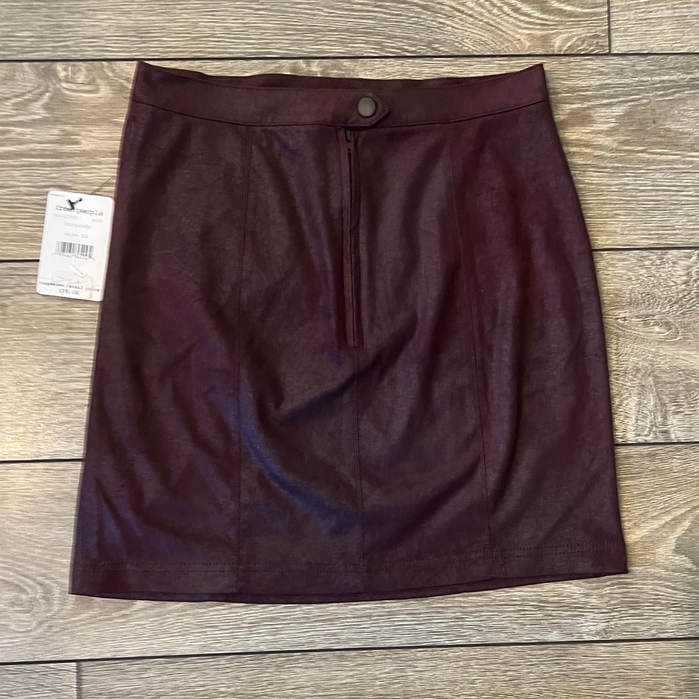Free People Deep Burgundy Pencil Skirt